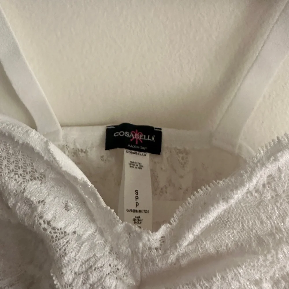 COSABELLA White Lace Nursing Bra MATERNITY SIZE SMALL 2 4 Breastfeeding Adjust - Picture 3 of 4